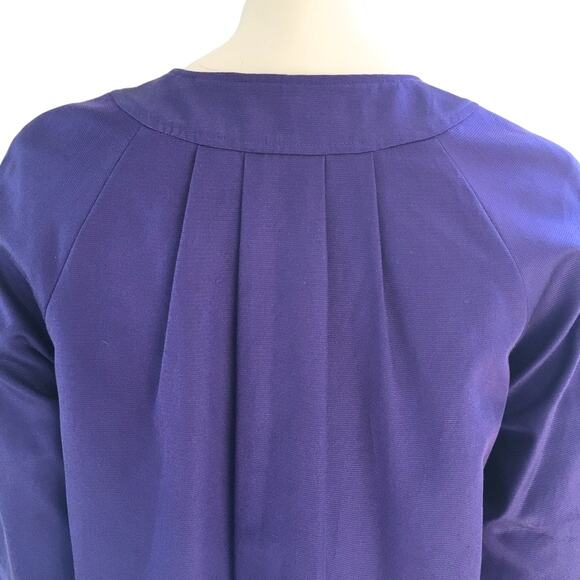 NEW JONES NEW YORK Collection Cotton Silk Top Button Jacket in Purple SZ 6 - Picture 5 of 10